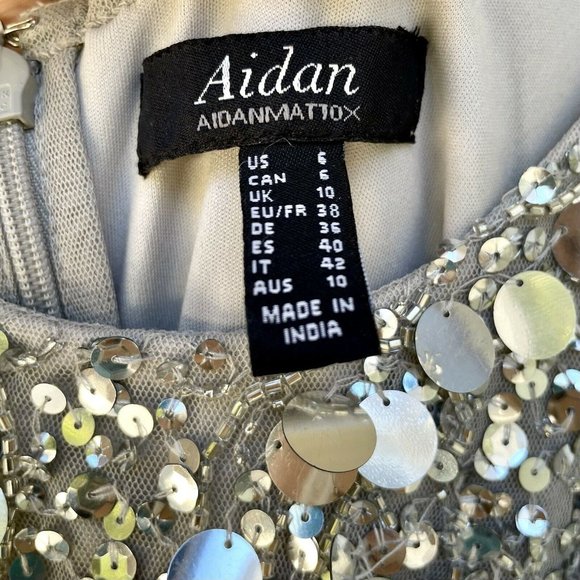 Aidan Mattox Yellow and Silver Sequin Mini Dress - Picture 5 of 10